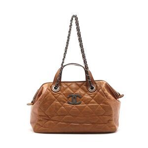 CHANEL Quilted Two Way Brown Bag